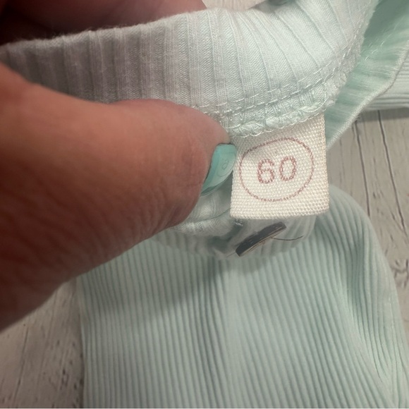 Mint Green Ribbed infant long sleeve henley One Piece unbranded sz 60 (3-6M) - Picture 2 of 4
